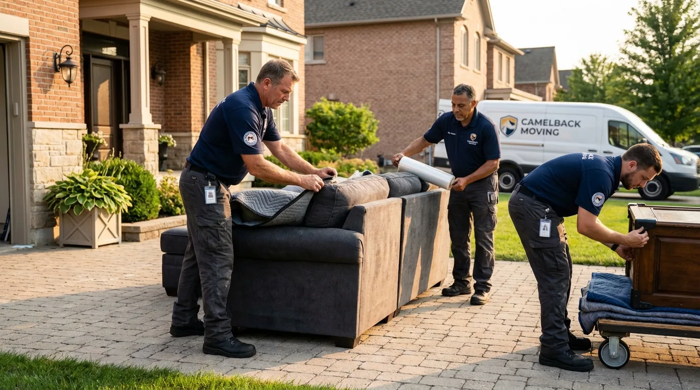 Large estate moving crew wrapping furniture in Maricopa, AZ